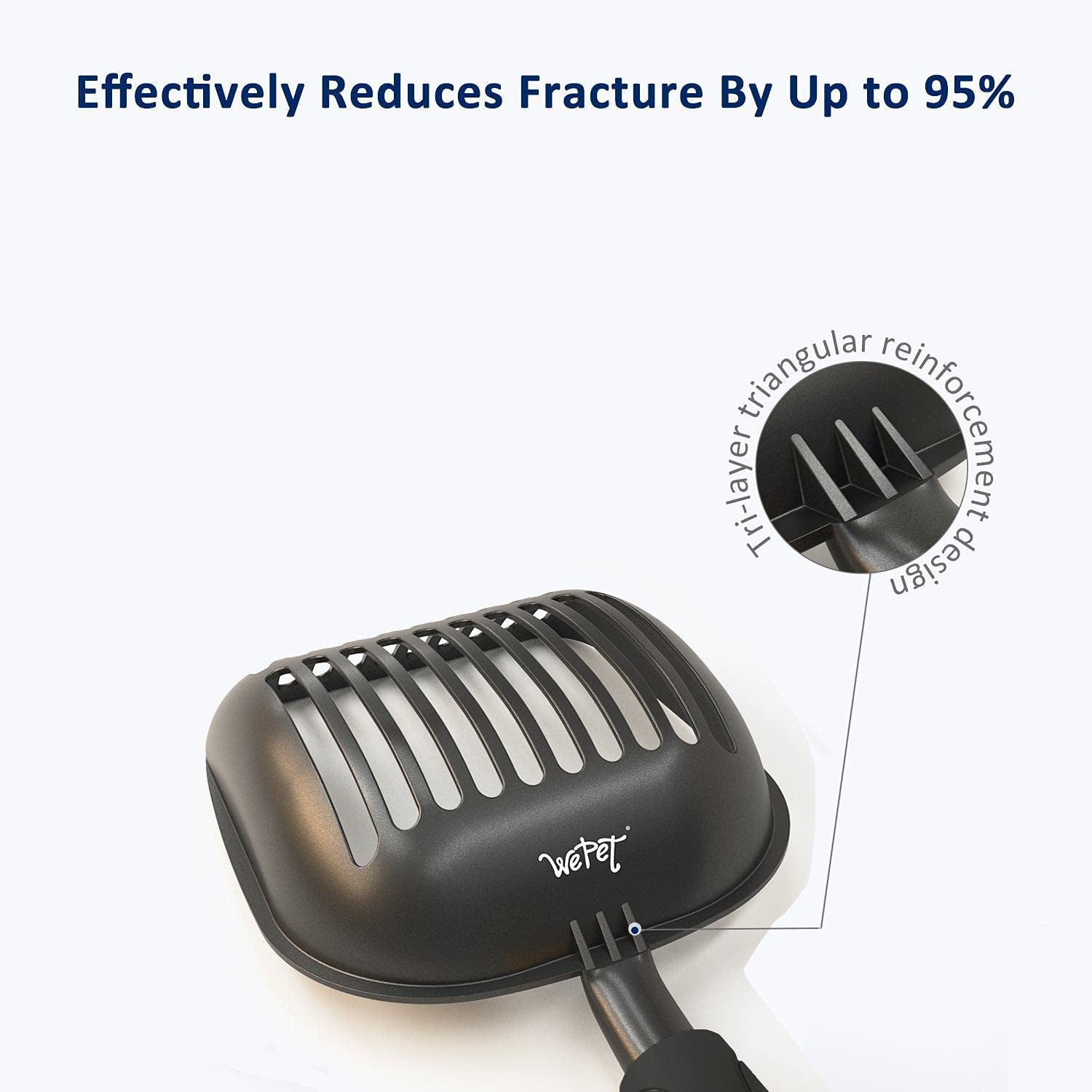 Premium Cat Litter Scoop - Non-Stick Aluminum Alloy Sifter with Deep Shovel and Long Handle, Large Size, Black Coated Finish