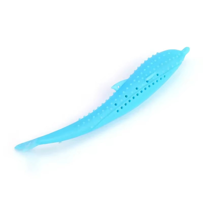 NEW Cat Teeth Brushing Toy Teeth Cleaning Cat Stick Fish-Shaped Silicone Toy Chew Resistant Interactive Toys Catnip Pet Supplies