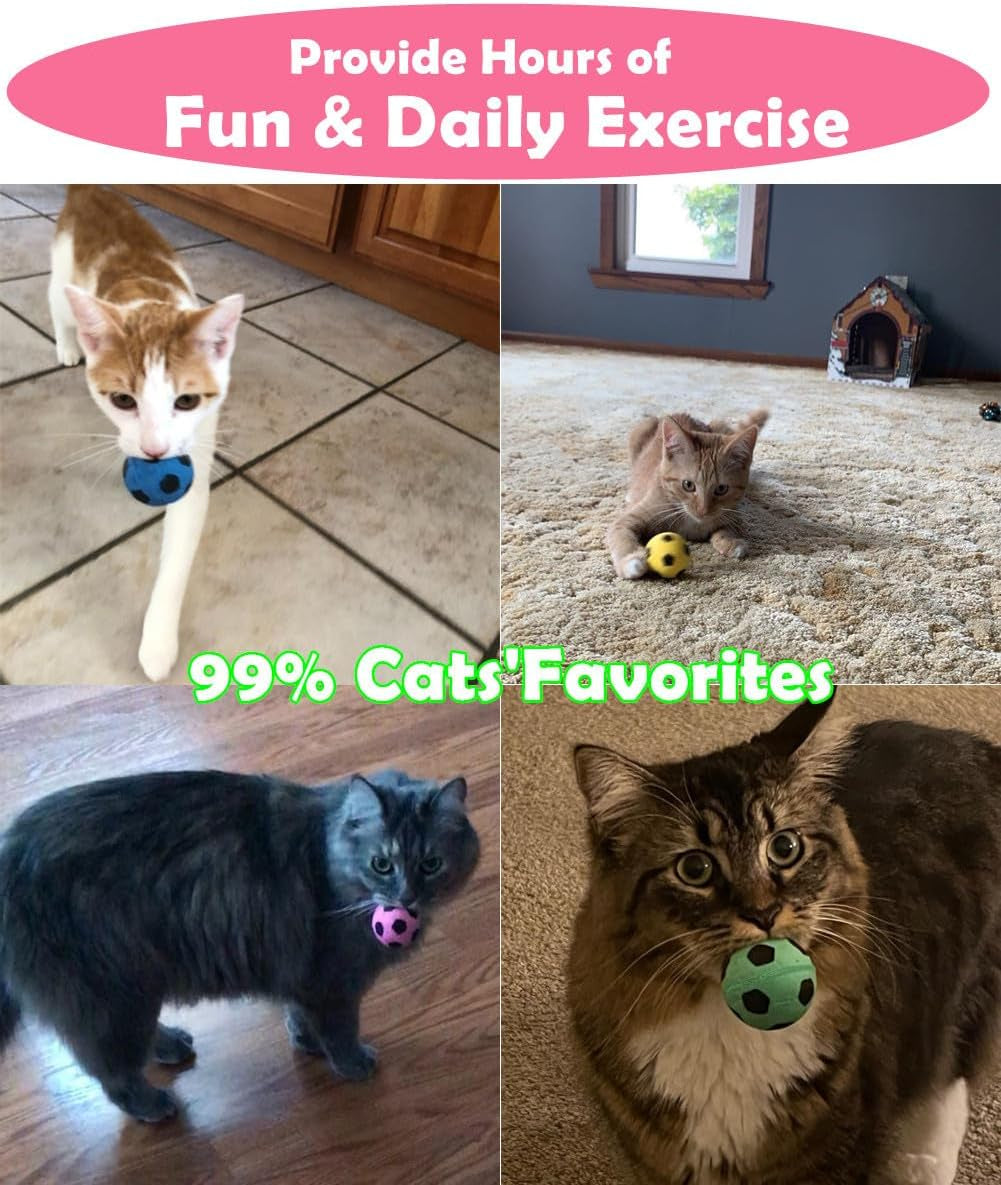 Premium Foam Soccer Balls for Cats - Set of 12