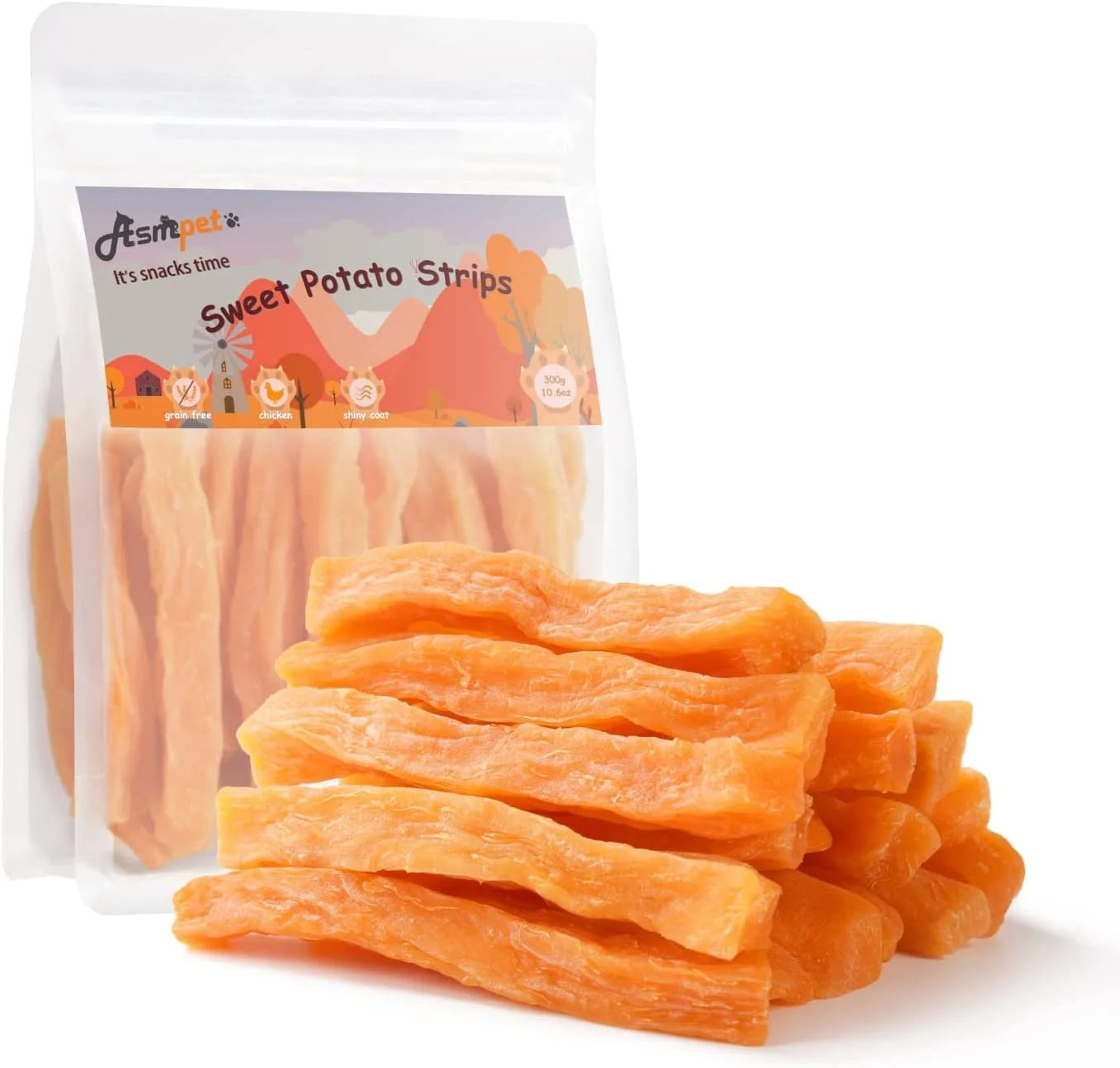 (2 Pack)  Sweet Potato Dog Treats, Natural Snack Chews for All Dogs, 29Pcs, 11Oz
