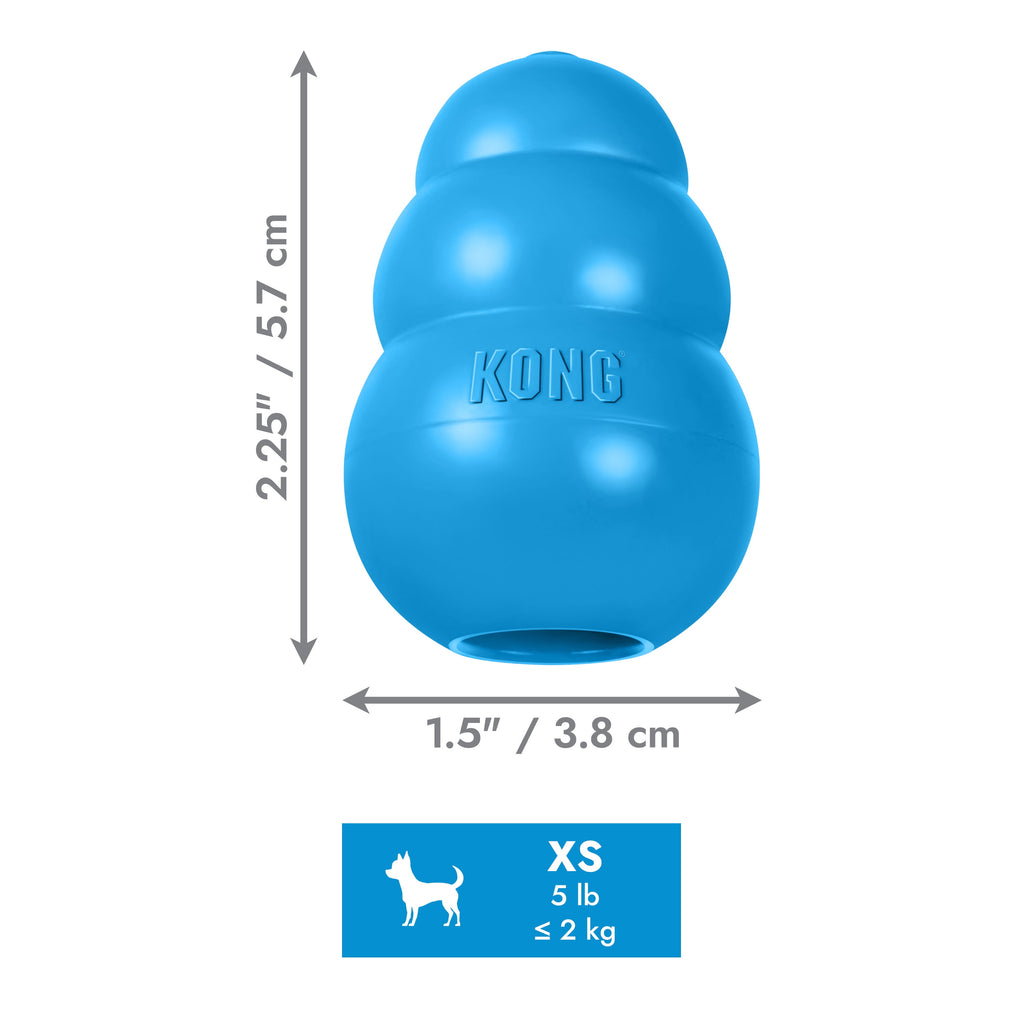 ® Classic Rubber Puppy Dog Toy for Beginner Chewers, Blue, Extra Small for Dogs up to 5 Lbs