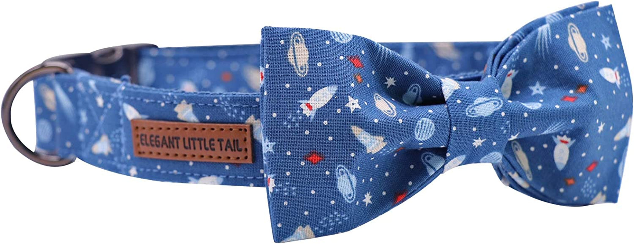 Elegant Bowtie Dog Collar for Small, Medium, and Large Dogs and Cats - Adjustable Cotton and Webbing Design