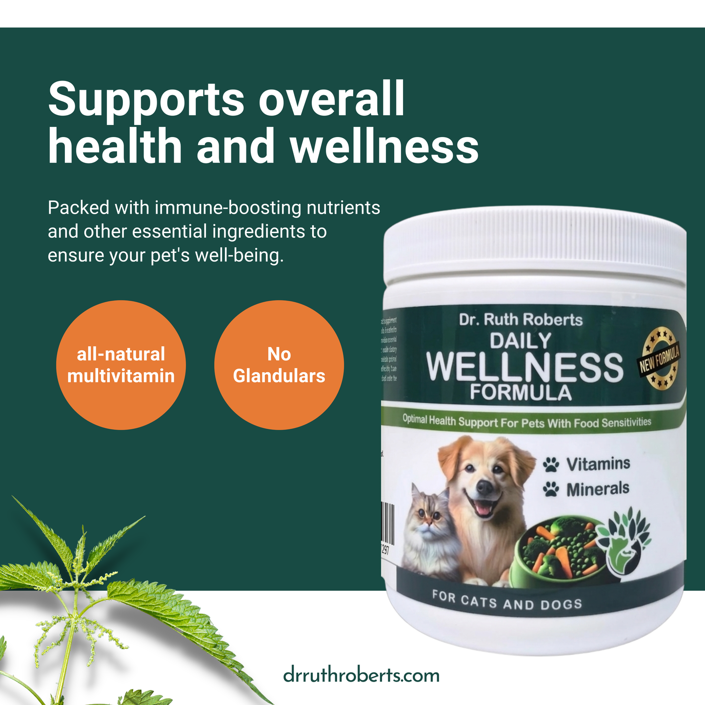 PRE-ORDER Daily Wellness Formula — Glandular-Free Multivitamin for Dogs & Cats with Beef, Pork, or Organ Sensitivities