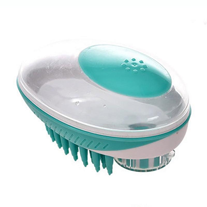 Pet Dog Cat Bath Brush 2-in-1 Pet  Massage Comb Soft Silicone Pet Shower Hair Grooming Comb Dog Cleaning Tool Pet Supplies Pet Brush Bath Massage Brush Shampoo Dispenser for Pet