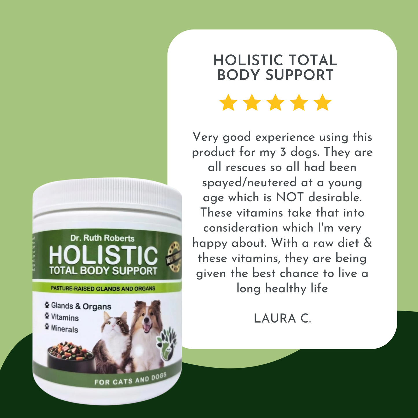 PRE-ORDER Holistic Total Body Support — Daily Multivitamin & Pasture-Raised Glandular Blend for Dogs & Cats