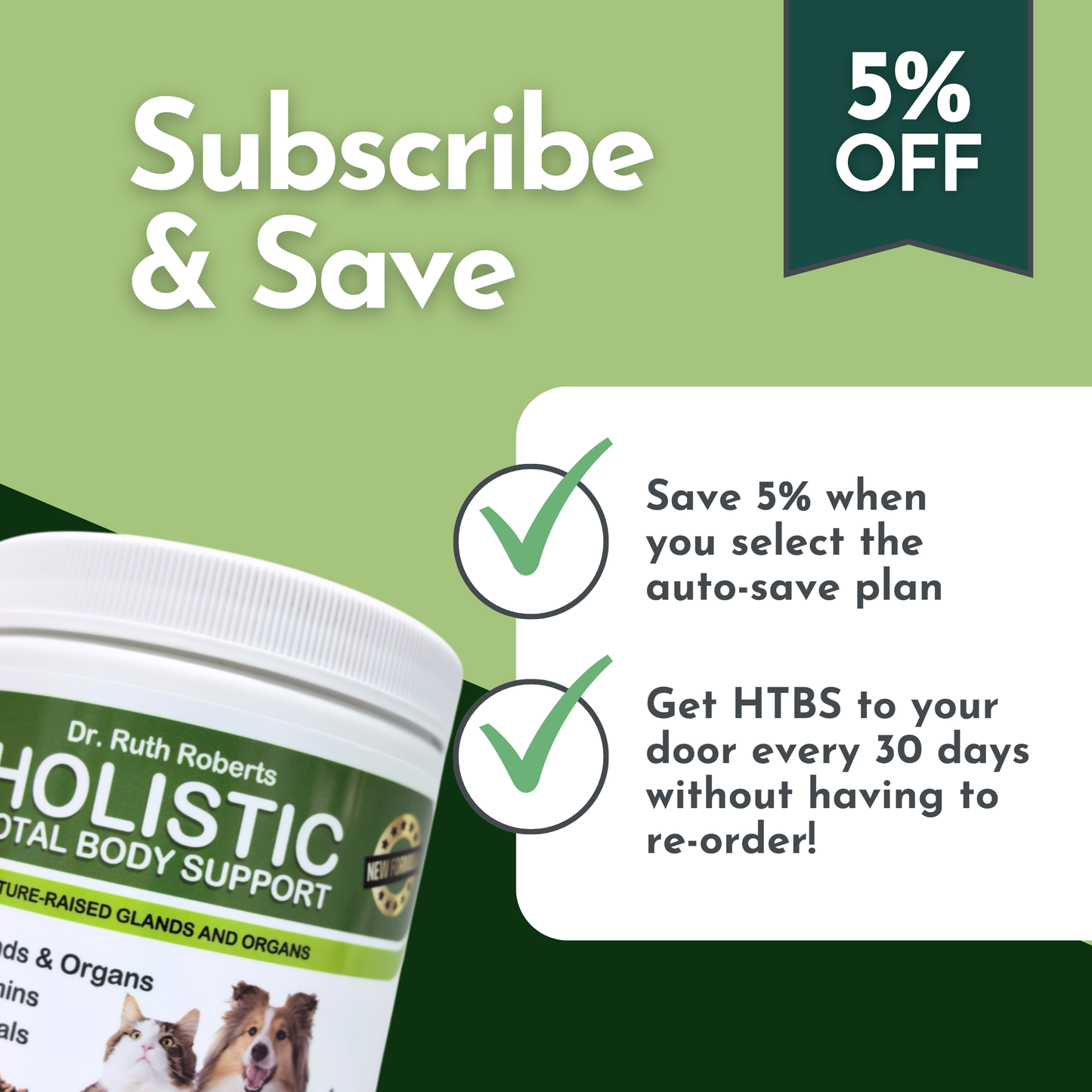 PRE-ORDER Holistic Total Body Support — Daily Multivitamin & Pasture-Raised Glandular Blend for Dogs & Cats