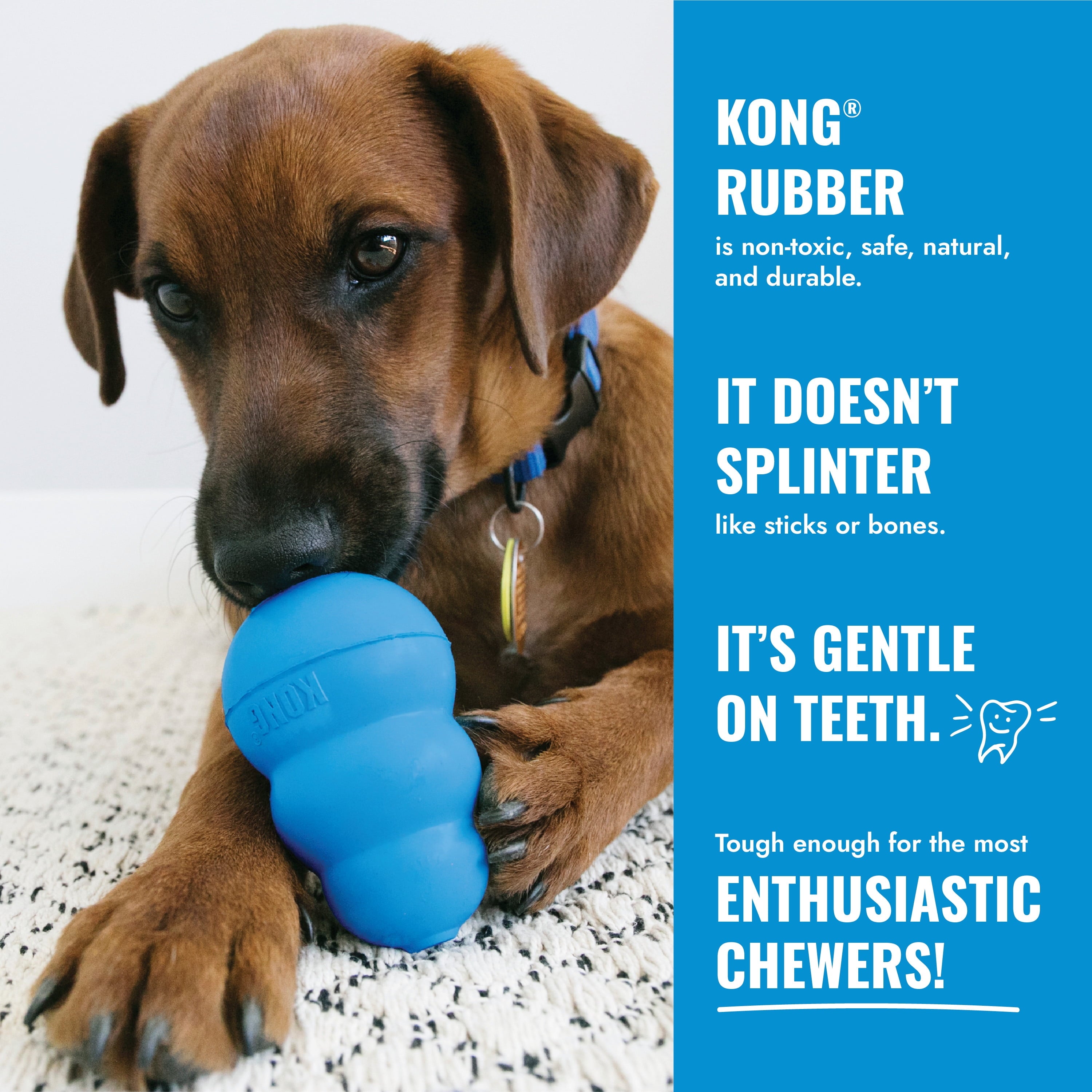 ® Classic Rubber Puppy Dog Toy for Beginner Chewers, Blue, Extra Small for Dogs up to 5 Lbs