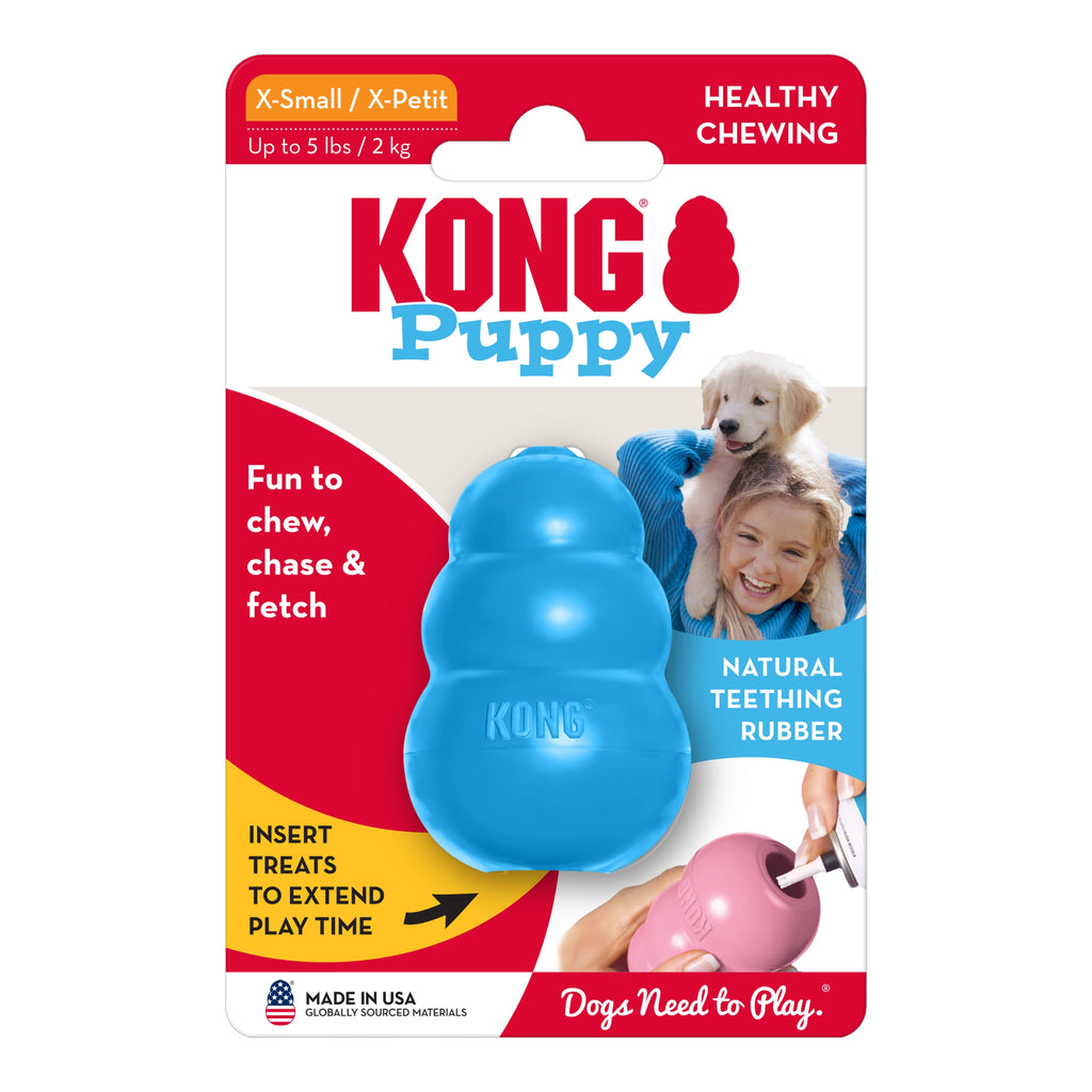 ® Classic Rubber Puppy Dog Toy for Beginner Chewers, Blue, Extra Small for Dogs up to 5 Lbs