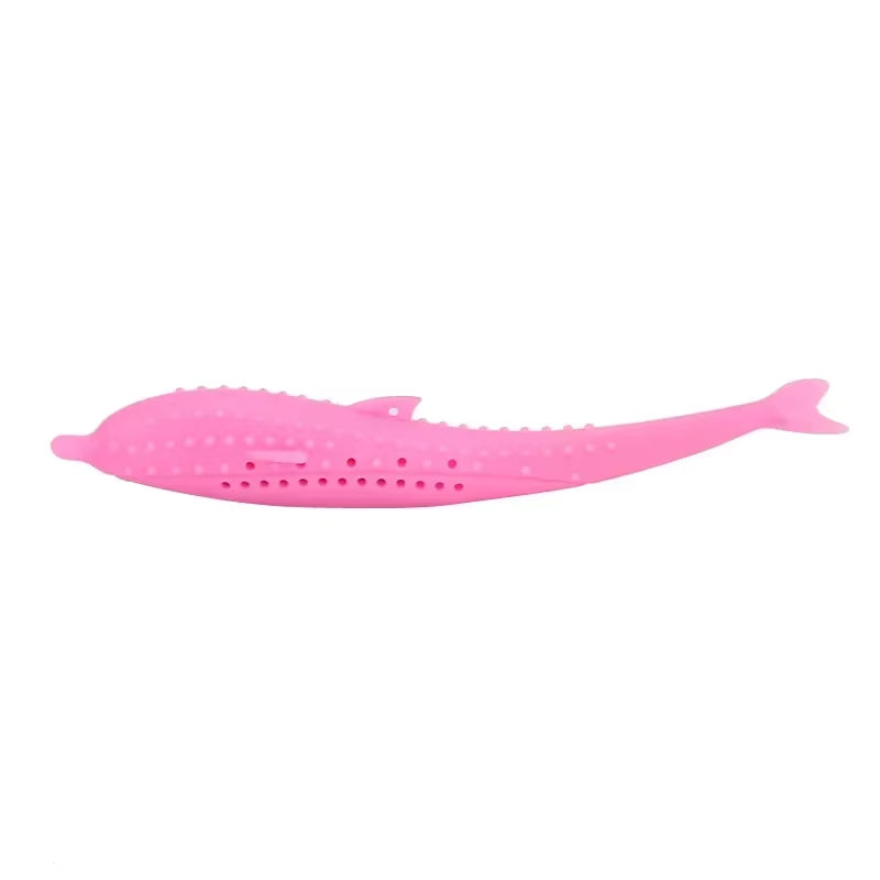 NEW Cat Teeth Brushing Toy Teeth Cleaning Cat Stick Fish-Shaped Silicone Toy Chew Resistant Interactive Toys Catnip Pet Supplies