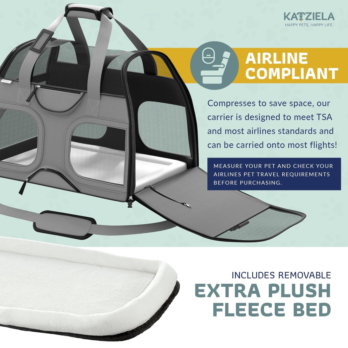 Luxury Rider Pet Carrier with Removable Wheels and Telescopic Handle