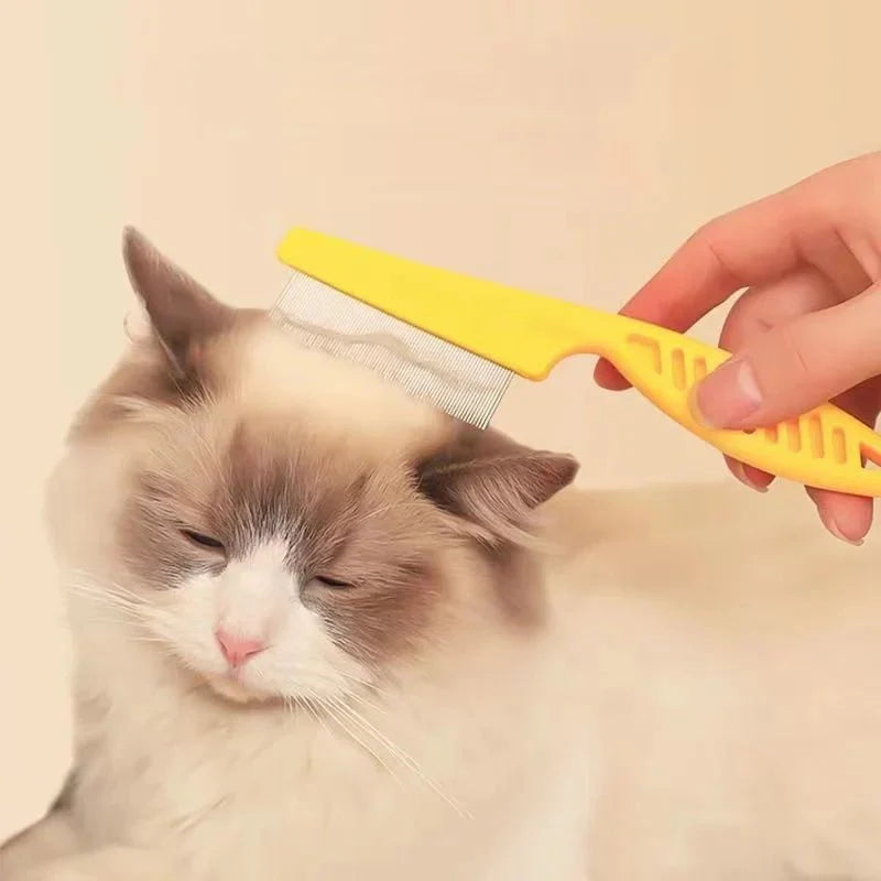 Stainless Steel Pet Flea and Shedding Comb | Grooming Tool for Dogs and Cats