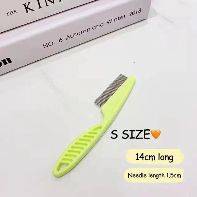 Stainless Steel Pet Flea and Shedding Comb | Grooming Tool for Dogs and Cats