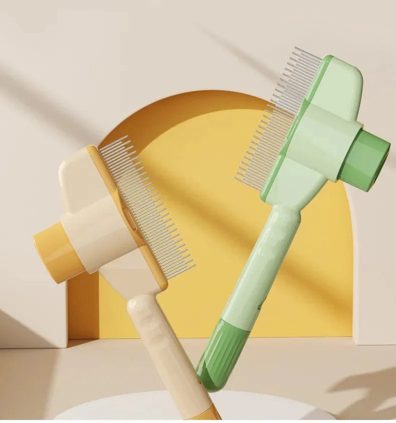 Self-Cleaning Pet Comb | Stainless Steel Grooming Brush for Dogs and Cats