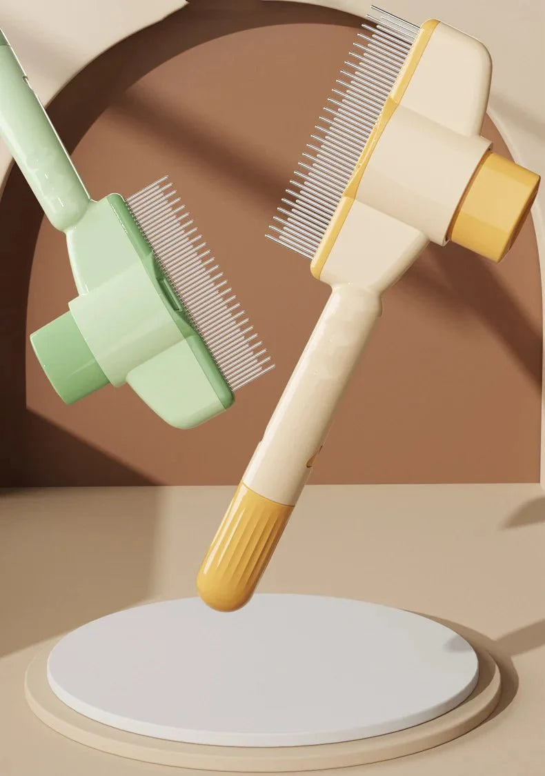 Self-Cleaning Pet Comb | Stainless Steel Grooming Brush for Dogs and Cats
