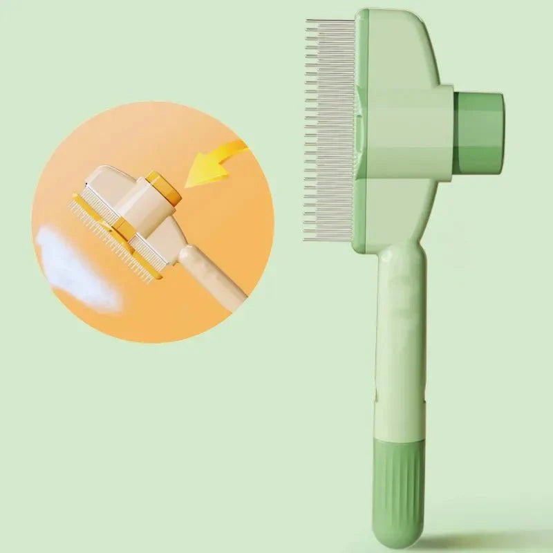 Self-Cleaning Pet Comb | Stainless Steel Grooming Brush for Dogs and Cats