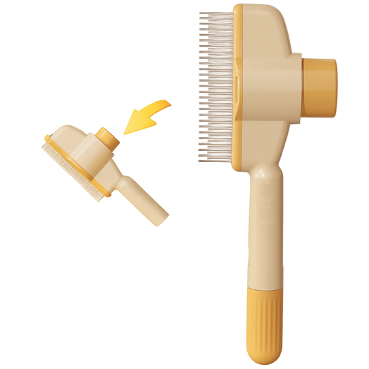 Self-Cleaning Pet Comb | Stainless Steel Grooming Brush for Dogs and Cats