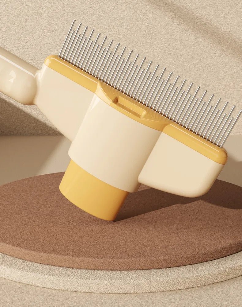Self-Cleaning Pet Comb | Stainless Steel Grooming Brush for Dogs and Cats
