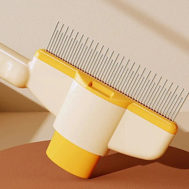 Self-Cleaning Pet Comb | Stainless Steel Grooming Brush for Dogs and Cats